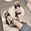 BH165 Women's Bow-knot Floral Sandals, 2026 Summer New Style, Open Toe, Wedge Heel, Korean Style, Thick Sole, Waterproof Platform, Roman Sandals