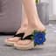 BH344 Bohemian platform wedge sandals, beach flip-flops, thick-soled embroidered slippers/sandals