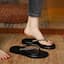 SL399 2024 Popular Online Item: Soft Leather Flip-Flops for Women, Perfect for Outdoor Wear, Non-Slip Beach Shoes, Flat, Chain Slippers