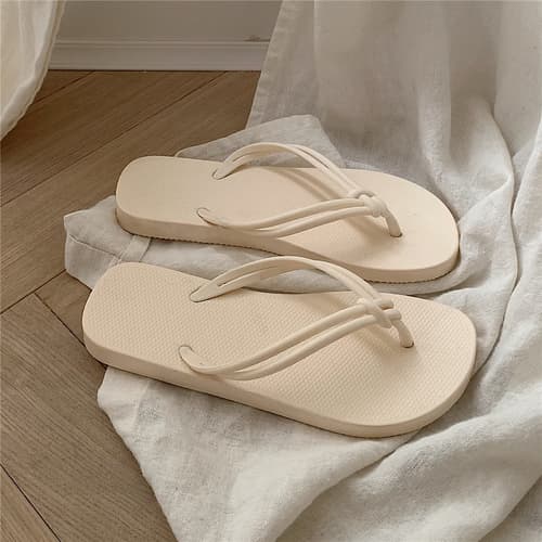 SL044 Korean style trendy casual flip-flops for women, summer wear, non-slip, shower sandals, beach shoes, available for wholesale at street stalls.